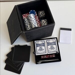Nascar Black and Red Poker Set with Cards and Dice